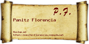 Panitz Florencia névjegykártya